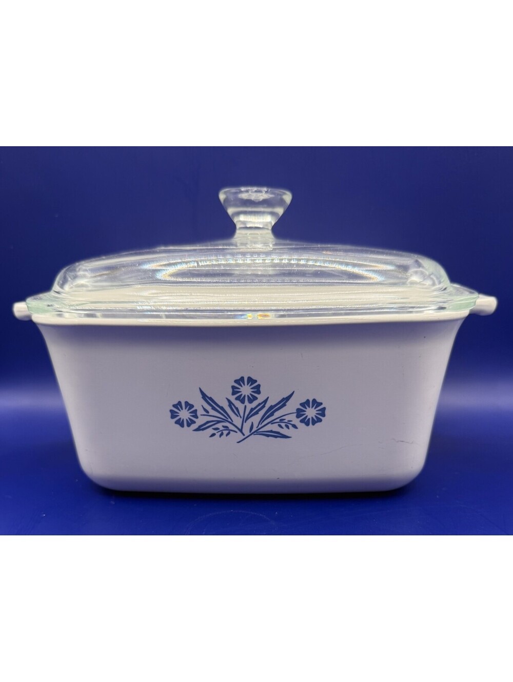 Vintage Corning Ware Blue Cornflower P-4-B 1.5 L Casserole with Glass Lid